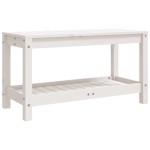 vidaXL Bancă de grădină, alb, 82,5x35x45 cm, lemn masiv de pin
