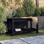 vidaXL Bancă de grădină, negru, 82,5x35x45 cm, lemn masiv de pin vidaXL Bancă de grădină, negru, 82,5x35x45 cm, lemn masiv de pin