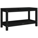 vidaXL Bancă de grădină, negru, 82,5x35x45 cm, lemn masiv de pin vidaXL Bancă de grădină, negru, 82,5x35x45 cm, lemn masiv de pin