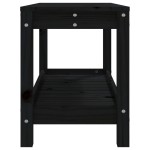 vidaXL Bancă de grădină, negru, 82,5x35x45 cm, lemn masiv de pin vidaXL Bancă de grădină, negru, 82,5x35x45 cm, lemn masiv de pin