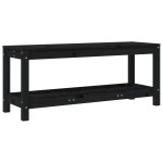 vidaXL Bancă de grădină, negru, 108x35x45 cm, lemn masiv de pin vidaXL Bancă de grădină, negru, 108x35x45 cm, lemn masiv de pin