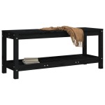 vidaXL Bancă de grădină, negru, 108x35x45 cm, lemn masiv de pin vidaXL Bancă de grădină, negru, 108x35x45 cm, lemn masiv de pin