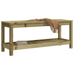 vidaXL Bancă de grădină, 108x35x45 cm, lemn masiv de pin tratat vidaXL Bancă de grădină, 108x35x45 cm, lemn masiv de pin tratat
