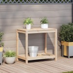 vidaXL Masă de plantare cu poliță, 82,5x50x75 cm, lemn masiv de pin vidaXL Masă de plantare cu poliță, 82,5x50x75 cm, lemn masiv de pin