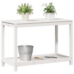vidaXL Masă de plantare cu poliță alb 108x50x75 cm, lemn masiv de pin vidaXL Masă de plantare cu poliță alb 108x50x75 cm, lemn masiv de pin