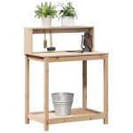 vidaXL Masă de plantare cu rafturi, 82,5x50x109,5 cm, lemn masiv pin vidaXL Masă de plantare cu rafturi, 82,5x50x109,5 cm, lemn masiv pin