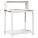 vidaXL Masă de plantare cu rafturi alb 82,5x50x109,5 cm lemn masiv pin vidaXL Masă de plantare cu rafturi alb 82,5x50x109,5 cm lemn masiv pin