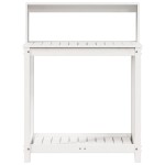 vidaXL Masă de plantare cu rafturi alb 82,5x50x109,5 cm lemn masiv pin vidaXL Masă de plantare cu rafturi alb 82,5x50x109,5 cm lemn masiv pin
