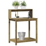 vidaXL Masă de plantare cu rafturi, 82,5x50x109,5 cm, lemn pin tratat vidaXL Masă de plantare cu rafturi, 82,5x50x109,5 cm, lemn pin tratat