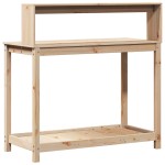vidaXL Masă de plantare cu rafturi, 108x50x109,5 cm, lemn masiv pin vidaXL Masă de plantare cu rafturi, 108x50x109,5 cm, lemn masiv pin