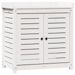 vidaXL Masă de plantare cu rafturi alb 82,5x50x86,5 cm lemn masiv pin vidaXL Masă de plantare cu rafturi alb 82,5x50x86,5 cm lemn masiv pin