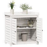 vidaXL Masă de plantare cu rafturi alb 82,5x50x86,5 cm lemn masiv pin vidaXL Masă de plantare cu rafturi alb 82,5x50x86,5 cm lemn masiv pin