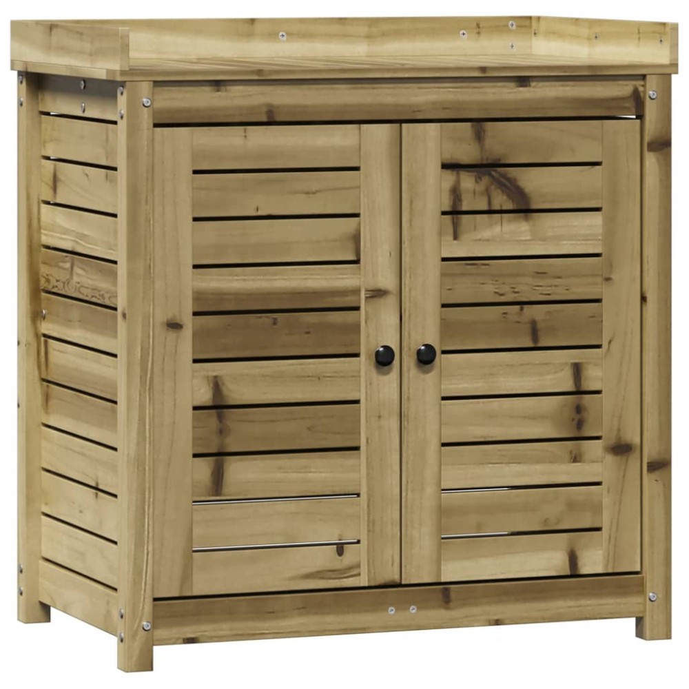 vidaXL Masă de plantare cu rafturi, 82,5x50x86,5 cm, lemn pin tratat