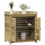 vidaXL Masă de plantare cu rafturi, 82,5x50x86,5 cm, lemn pin tratat vidaXL Masă de plantare cu rafturi, 82,5x50x86,5 cm, lemn pin tratat
