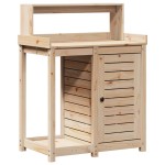 vidaXL Masă de plantare cu rafturi, 82,5x50x109,5 cm, lemn masiv pin vidaXL Masă de plantare cu rafturi, 82,5x50x109,5 cm, lemn masiv pin