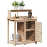 vidaXL Masă de plantare cu rafturi, 82,5x50x109,5 cm, lemn masiv pin vidaXL Masă de plantare cu rafturi, 82,5x50x109,5 cm, lemn masiv pin