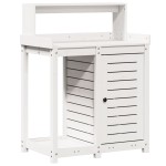 vidaXL Masă de plantare cu rafturi alb 82,5x50x109,5 cm lemn masiv pin vidaXL Masă de plantare cu rafturi alb 82,5x50x109,5 cm lemn masiv pin