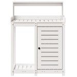 vidaXL Masă de plantare cu rafturi alb 82,5x50x109,5 cm lemn masiv pin vidaXL Masă de plantare cu rafturi alb 82,5x50x109,5 cm lemn masiv pin