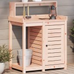 vidaXL Masă de plantare cu rafturi 82,5x50x109,5 cm lemn masiv douglas vidaXL Masă de plantare cu rafturi 82,5x50x109,5 cm lemn masiv douglas