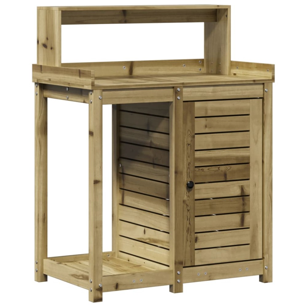 vidaXL Masă de plantare cu rafturi, 82,5x50x109,5 cm, lemn pin tratat