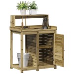 vidaXL Masă de plantare cu rafturi, 82,5x50x109,5 cm, lemn pin tratat vidaXL Masă de plantare cu rafturi, 82,5x50x109,5 cm, lemn pin tratat