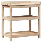 vidaXL Masă de plantare cu rafturi, 82,5x45x86,5 cm, lemn masiv pin vidaXL Masă de plantare cu rafturi, 82,5x45x86,5 cm, lemn masiv pin