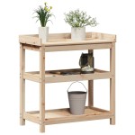 vidaXL Masă de plantare cu rafturi, 82,5x45x86,5 cm, lemn masiv pin vidaXL Masă de plantare cu rafturi, 82,5x45x86,5 cm, lemn masiv pin
