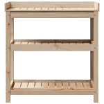 vidaXL Masă de plantare cu rafturi, 82,5x45x86,5 cm, lemn masiv pin vidaXL Masă de plantare cu rafturi, 82,5x45x86,5 cm, lemn masiv pin