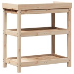 vidaXL Masă de plantare cu rafturi, 82,5x45x86,5 cm, lemn masiv pin vidaXL Masă de plantare cu rafturi, 82,5x45x86,5 cm, lemn masiv pin