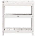vidaXL Masă de plantare cu rafturi alb 82,5x45x86,5 cm lemn masiv pin vidaXL Masă de plantare cu rafturi alb 82,5x45x86,5 cm lemn masiv pin