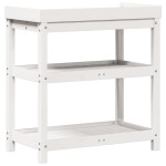 vidaXL Masă de plantare cu rafturi alb 82,5x45x86,5 cm lemn masiv pin vidaXL Masă de plantare cu rafturi alb 82,5x45x86,5 cm lemn masiv pin