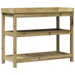 vidaXL Masă de plantare cu rafturi, 108x45x86,5 cm, lemn pin tratat vidaXL Masă de plantare cu rafturi, 108x45x86,5 cm, lemn pin tratat