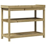 vidaXL Masă de plantare cu rafturi, 108x45x86,5 cm, lemn pin tratat vidaXL Masă de plantare cu rafturi, 108x45x86,5 cm, lemn pin tratat