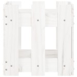 vidaXL Jardinieră grădină design gard, alb, 30x30x30 cm lemn masiv pin vidaXL Jardinieră grădină design gard, alb, 30x30x30 cm lemn masiv pin