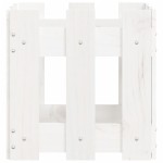 vidaXL Jardinieră grădină design gard, alb, 30x30x30 cm lemn masiv pin vidaXL Jardinieră grădină design gard, alb, 30x30x30 cm lemn masiv pin