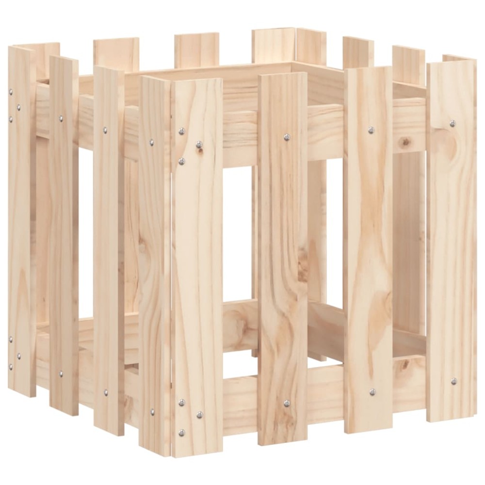 vidaXL Jardinieră grădină design gard, 40x40x40 cm, lemn masiv de pin