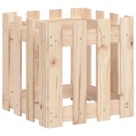 vidaXL Jardinieră grădină design gard, 40x40x40 cm, lemn masiv de pin