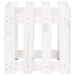 vidaXL Jardinieră grădină design gard, alb, 40x40x40 cm lemn masiv pin vidaXL Jardinieră grădină design gard, alb, 40x40x40 cm lemn masiv pin