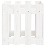 vidaXL Jardinieră grădină design gard, alb, 40x40x40 cm lemn masiv pin vidaXL Jardinieră grădină design gard, alb, 40x40x40 cm lemn masiv pin