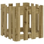 vidaXL Jardinieră grădină design gard 40x40x40cm lemn de pin impregnat