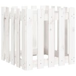 vidaXL Jardinieră grădină design gard, alb, 50x50x50 cm lemn masiv pin vidaXL Jardinieră grădină design gard, alb, 50x50x50 cm lemn masiv pin