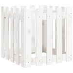vidaXL Jardinieră grădină design gard, alb, 50x50x50 cm lemn masiv pin vidaXL Jardinieră grădină design gard, alb, 50x50x50 cm lemn masiv pin