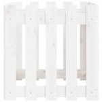 vidaXL Jardinieră grădină design gard, alb, 50x50x50 cm lemn masiv pin vidaXL Jardinieră grădină design gard, alb, 50x50x50 cm lemn masiv pin