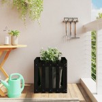 vidaXL Jardinieră grădină design gard negru 50x50x50 cm lemn masiv pin