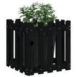 vidaXL Jardinieră grădină design gard negru 50x50x50 cm lemn masiv pin