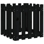 vidaXL Jardinieră grădină design gard negru 50x50x50 cm lemn masiv pin