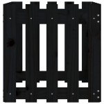 vidaXL Jardinieră grădină design gard negru 50x50x50 cm lemn masiv pin