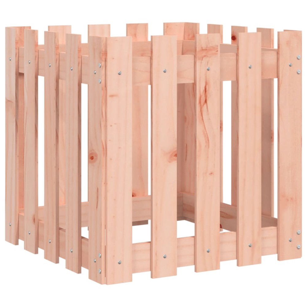 vidaXL Jardinieră grădină design gard, 50x50x50 cm, lemn masiv douglas