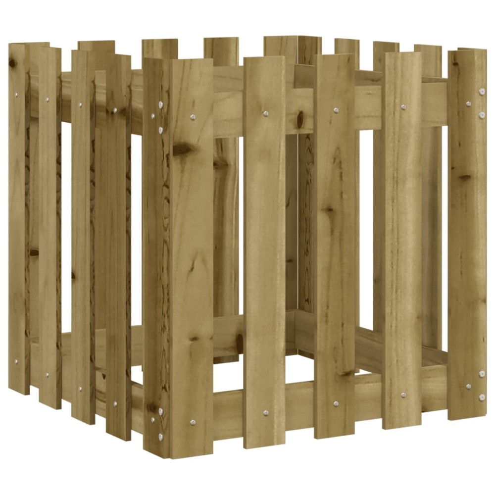 vidaXL Jardinieră grădină design gard 50x50x50cm lemn de pin impregnat