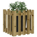 vidaXL Jardinieră grădină design gard 50x50x50cm lemn de pin impregnat